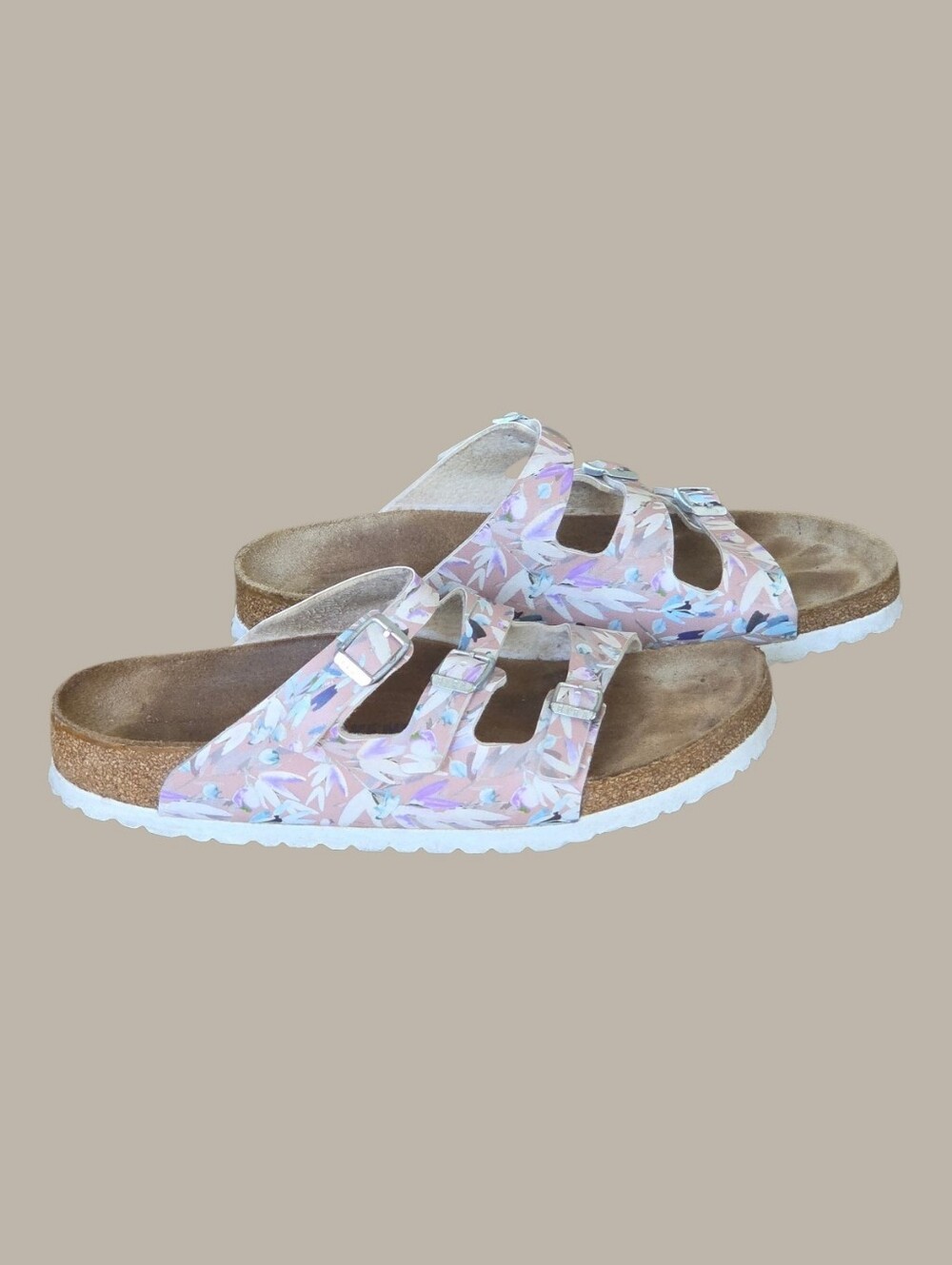 Floral Birkenstocks Germany Florida Fresh Crystal Rose Comfort Sandal 40 9 9.5 - Picture 4 of 10